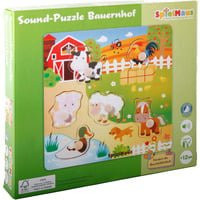 VEDES Sound Holzpuzzle Bauernhof mit Sound für Kinder ab 12 Monaten, 6-teilig - Bild 1