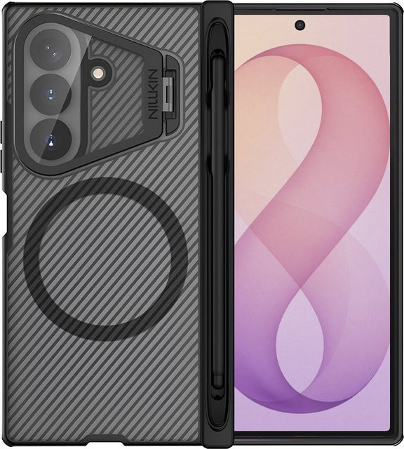 Nillkin CamShield Pro MagSafe-Hülle für Samsung Galaxy Z Fold8 Ultra F976 mit S-Pen-Halter und transparentem Linsenschutz, Schwarz Transparent - Bild 1