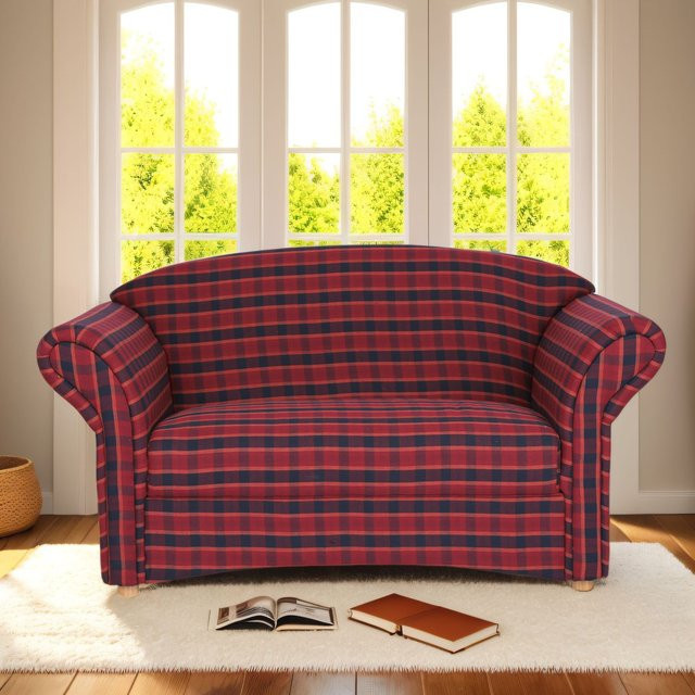 2-Sitzer Sofa Loretta von Prestige Home, Rot kariert, B/T/H: 153 x 83 x 85 cm - Bild 1