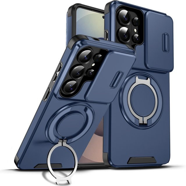 Magnetische Handyhülle von szHAIyu für Samsung Galaxy S26 S25 S24 S23 S22 S21 Ultra Plus FE mit 360 Grad drehbarer Halterung in Pink oder Blau - Bild 1