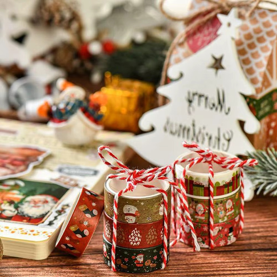 6er Set Weihnachten Washi Tapes in Multicolour für Scrapbooking und Briefpapier - Bild 1