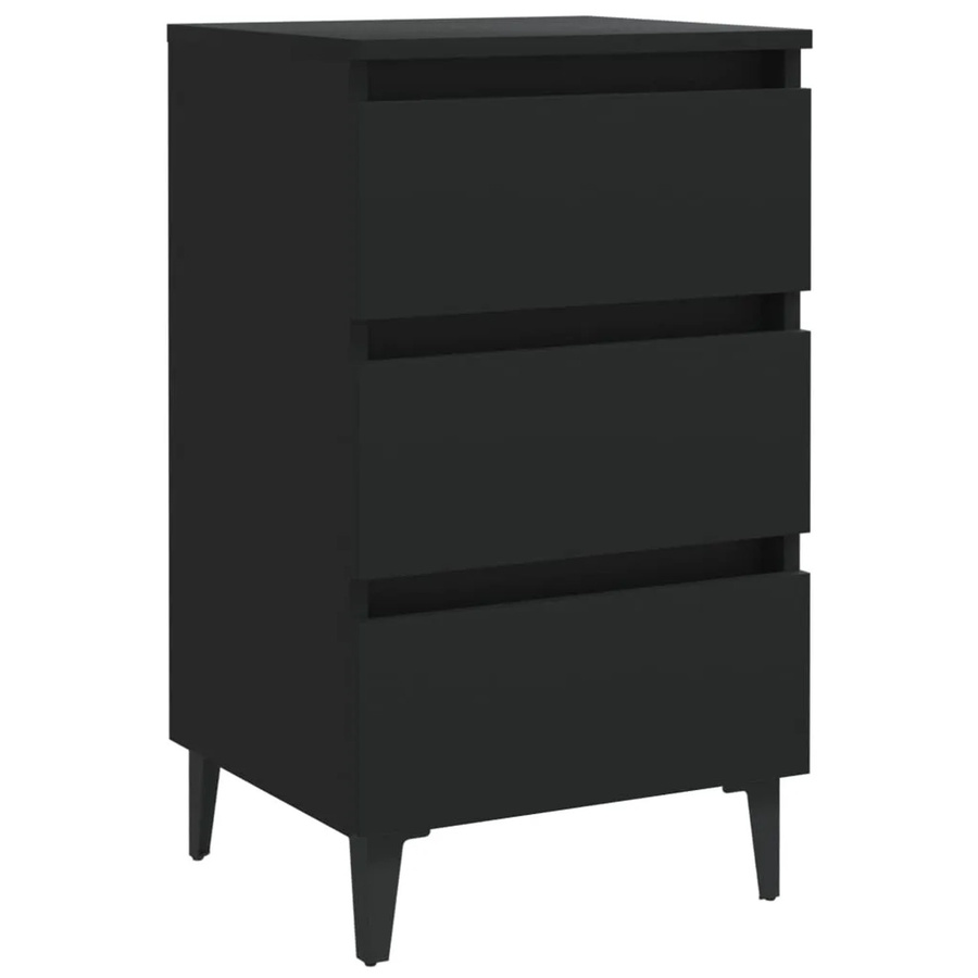 vidaXL Nachttisch im industriellen Stil mit Metallbeinen, Schwarz, B/T/H: 40 x 35 x 69 cm - Bild 2