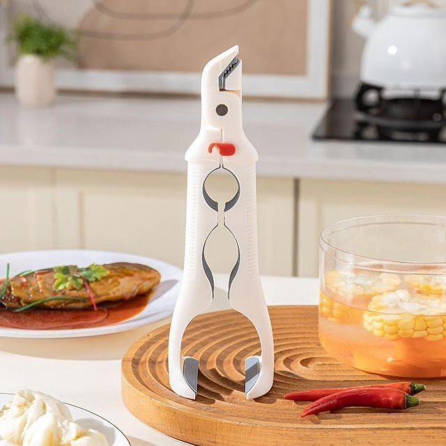 Meiteai-Home Hitzebeständiger Silikon Clip-Lifter als Anti-Verbrühungs-Topfhalter in Weiß - Bild 1