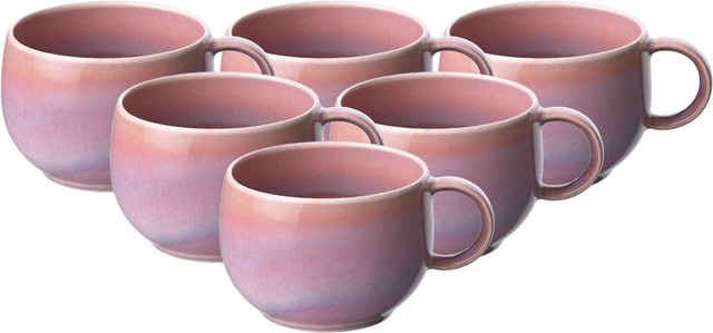 Villeroy & Boch like. Espressotassen Perlemor Coral in Pink, 6er Set, 60 ml - Bild 1