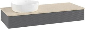 V&B Waschtischunterschrank Antao mit Frontstruktur und Beleuchtung, Anthrazit lackiert, B/T/H: 120 x 50 x 19 cm - Bild 1