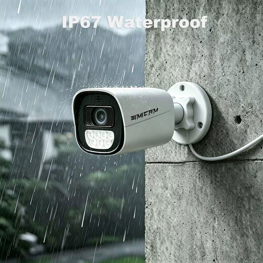 SIMICAM PoE IP Überwachungskamera für den Außenbereich in Weiß mit 4K 5MP 4MP Auflösung, wasserdicht, Audio und Farb-Nachtsicht, Bullet-Kamera für NVR - Bild 4