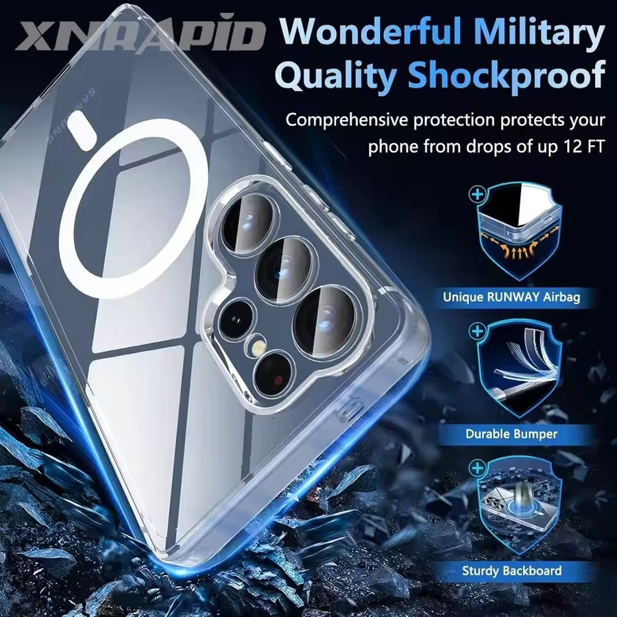 GOALXIXI MagSafe Magnetische Kabellose Ladehülle für Samsung Galaxy S25 S26 Ultra Plus FE S25Ultra 5G, Transparente Stoßfeste Rückabdeckung - Bild 2