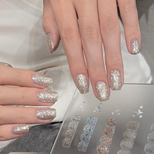 MIANEL Pluck Star Super Flash Glitzer Nagellack, Weiß Rosa Gold, Gel - Bild 1
