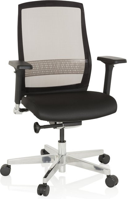 hjh OFFICE High End Bürostuhl FOUNTAINE in Schwarz mit Stoff und Netzstoff, höhenverstellbar mit Armlehnen - Bild 1