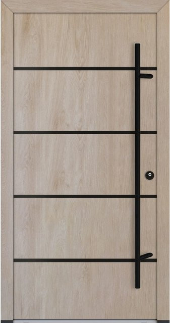 FM Türen Innenbeschläge Set AS68 Modell 22 in Turner-Eiche mit Stahlbeschlägen, Rechts, B: 100 cm, H: 210 cm - Bild 1