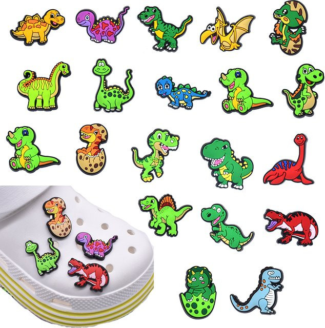 Potdemiel Schuhzubehör, Dinosaurier, PVC, 20 Stück - Bild 1