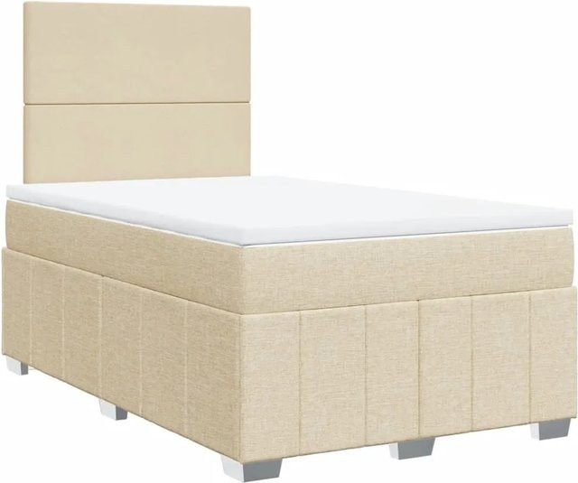 vidaXL Boxspringbett mit Matratze und Taschenfederkern in Creme, B/T: 120 x 200 cm - Bild 1