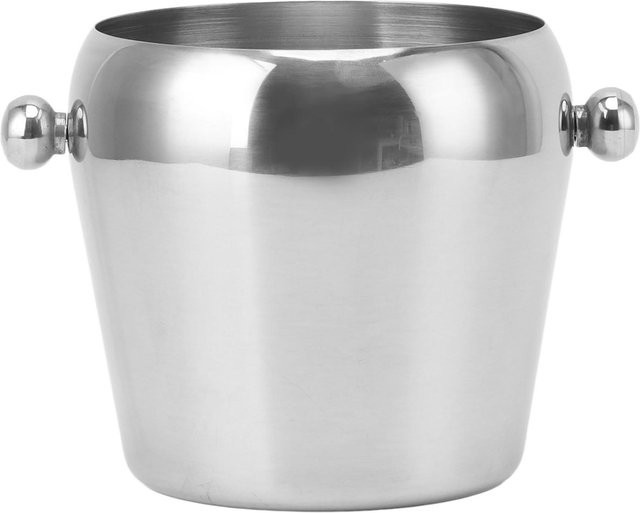 Qiilu Eiskübel aus Edelstahl in Silber als Champagner-Eiskübel und Weinkühleimer mit glattem Griff - Bild 1