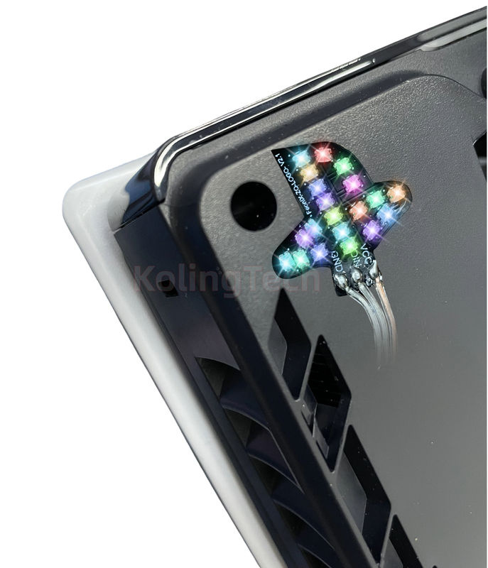 JazPlate RGB LED Logo Licht für PS5 Slim und PS5 Pro mit Musik-Synchronisierung, mehrfarbige DIY-Dekoration aus Kunststoff - Bild 2