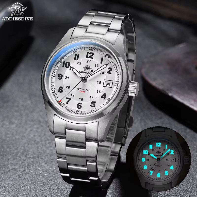 ADDIESDIVE Automatikuhr, Edelstahl, Schwarz, 39 mm, Herren - Bild 3