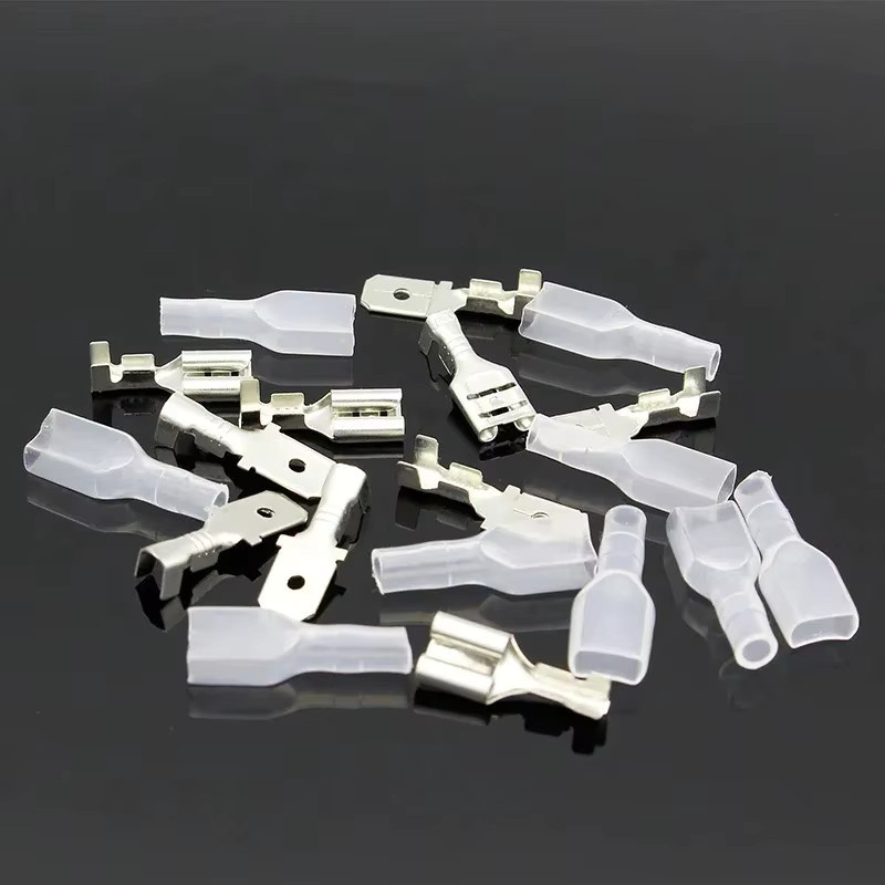ELECAPITAL Crimp Terminal Stecker Set Silber, 100 Sets mit 6,3mm Weiblichen und Männlichen Steckern für Auto Lautsprecher und elektrische Drähte - Bild 2