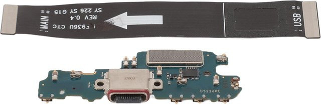 DIYelecs USB-C Handy Ladeanschluss Dock Connector mit Hauptplatine und Flexkabel in Schwarz für Reparaturarbeiten - Bild 1