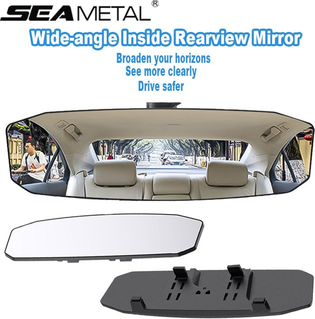SEAMETAL Universal Anti-Glare Weitwinkel-Rückspiegel für die Auto-Innenansicht mit Sonnenblende und Schutzfunktion - Bild 1