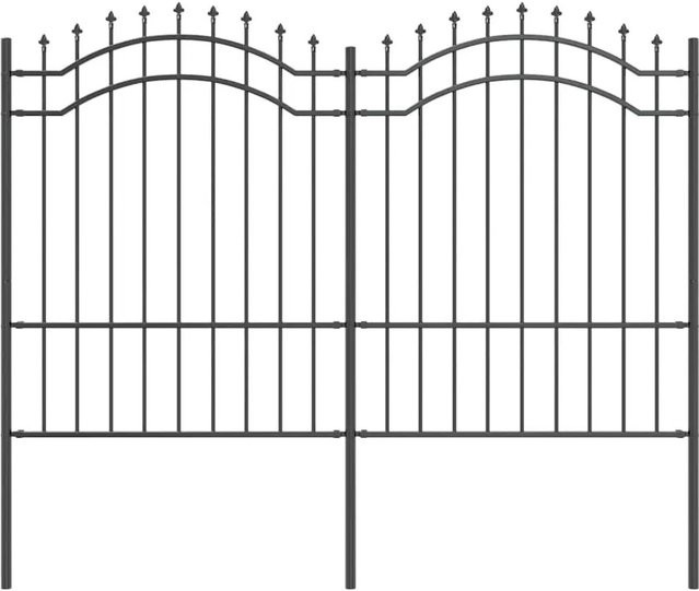vidaXL Gartenzaun Woerden aus pulverbeschichtetem Stahl in Grau, B/H: 240 x 190 cm - Bild 1