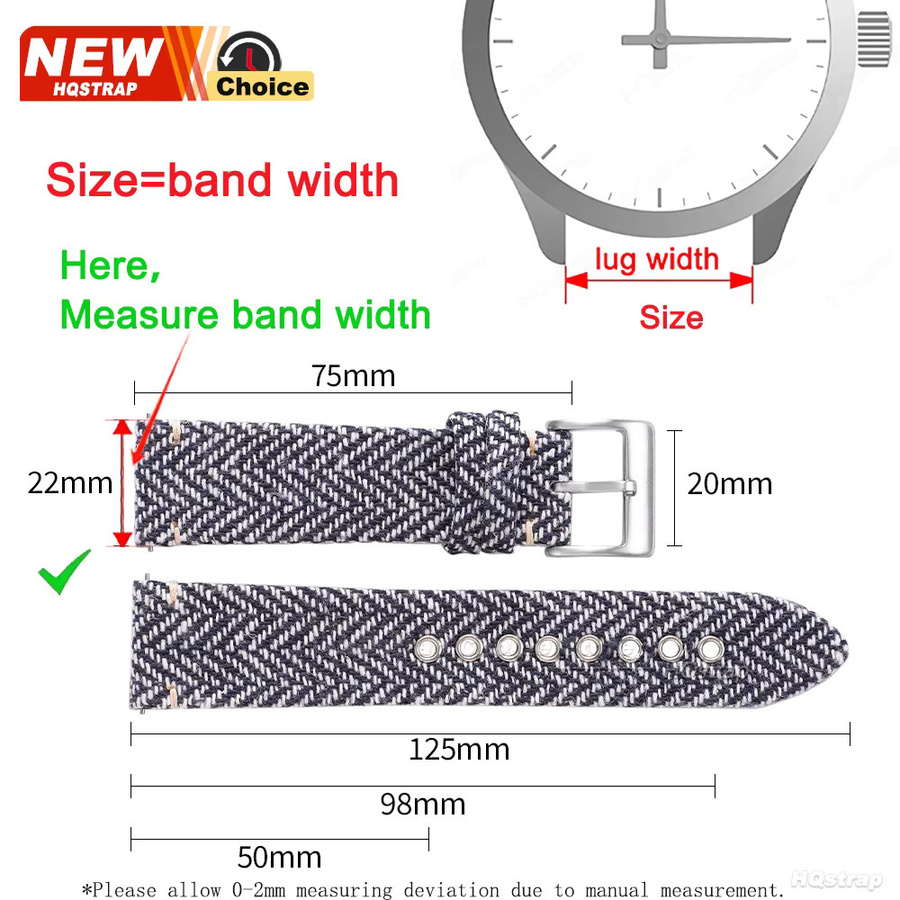 HQstrap Uhrenarmband Nylon, Canvas, Bunt, Unisex - Bild 3