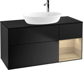 V&B Waschtischunterschrank Finion in Schwarz lackiert, Breite: 120 cm, Tiefe: 50,1 cm, Höhe: 50,1 cm - Bild 1