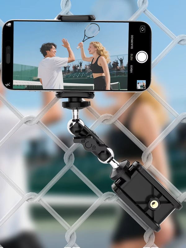 Handy-Zaunhalterung in Schwarz für Smartphones, GoPro, Insta360 und Mevo Start zur Aufnahme von Baseball, Softball und Tennis - Bild 7