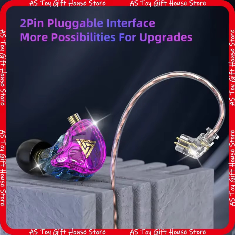QKZ AK6 Plus In-Ear-Kopfhörer mit dynamischem Treiber und HiFi-Klangqualität in Transparent Blau - Bild 3
