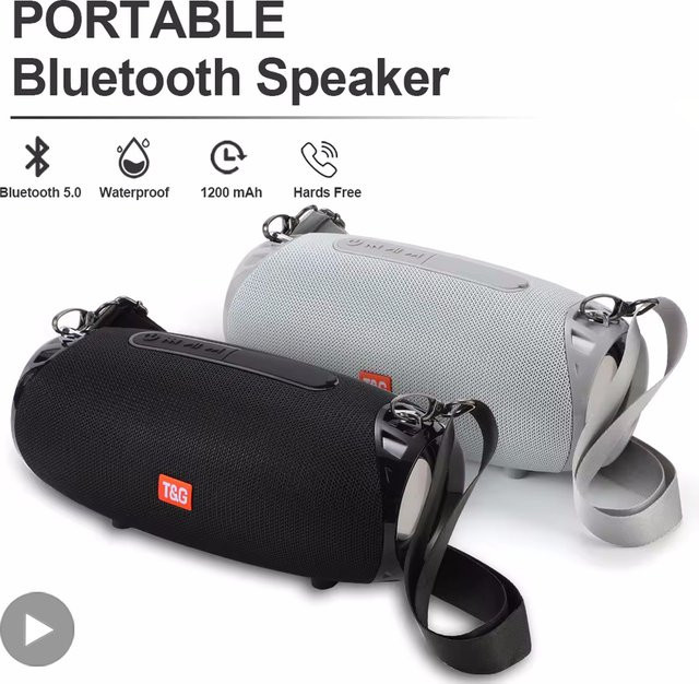 T&G Bluetooth Subwoofer Tragbarer Lautsprecher mit FM Radio und 10W Leistung in Schwarz - Bild 1