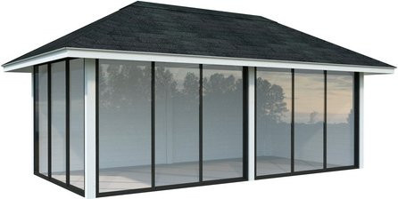 PALMAKO Pavillon Bianca aus Fichtenholz in Weiss, B/T/H: 672 x 384 x 319 cm - Bild 1