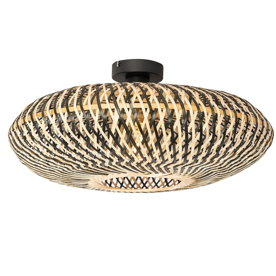 QAZQA Ostrava Orientalische Deckenlampe aus schwarzem Bambus, Durchmesser: 50 cm - Bild 2