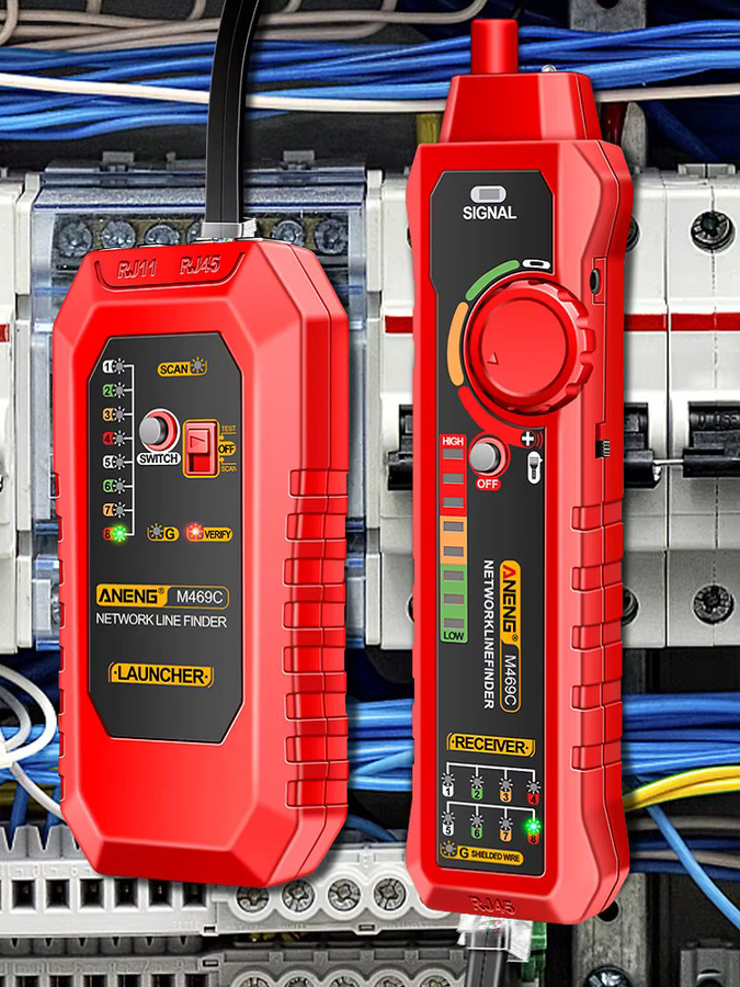 ANENG M469C Multifunktions-Netzwerkkabel-Finder und LAN-Kabeltester für RJ45 und RJ11 in Schwarz - Bild 6