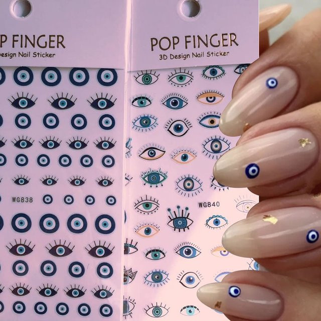 felaxuu Evil Eye Nagelaufkleber, Blue, Unisex - Bild 1