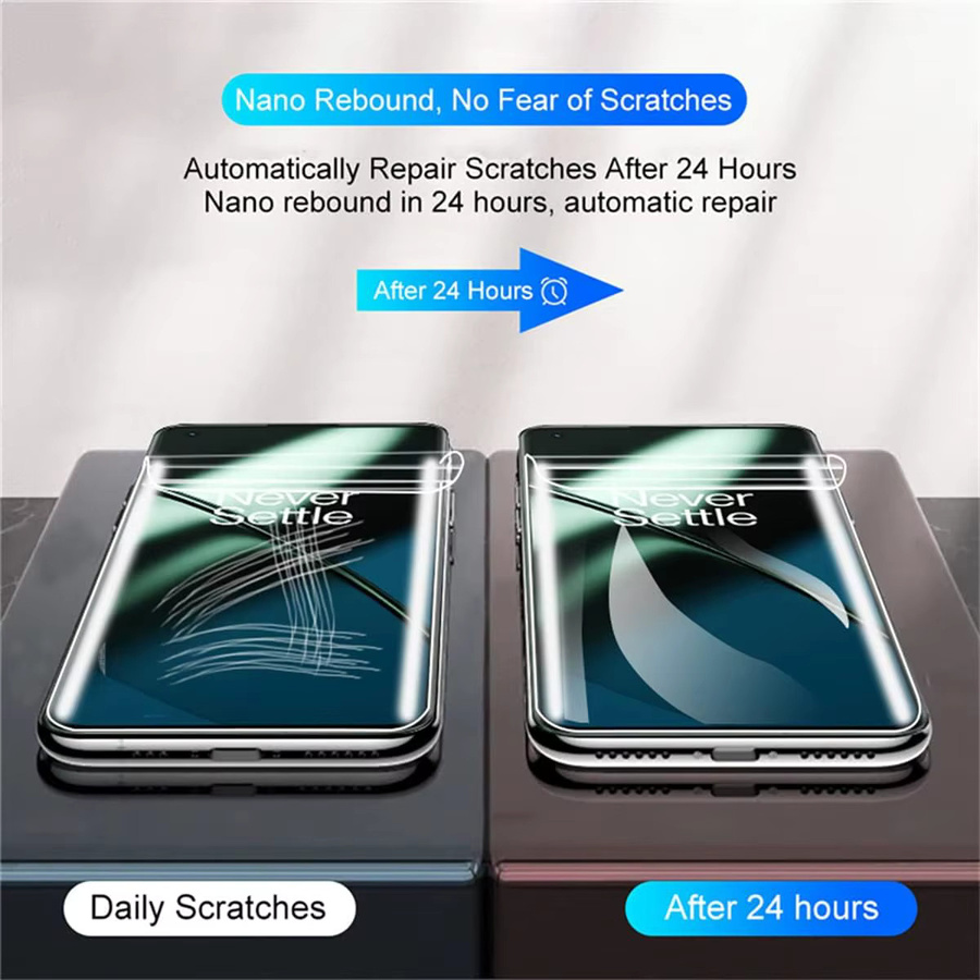 4er Pack Hydrogel Display Schutzfolien für OnePlus 5T 6T 7T 8T Pro 9 9R in Transparent mit voller Abdeckung - Bild 3