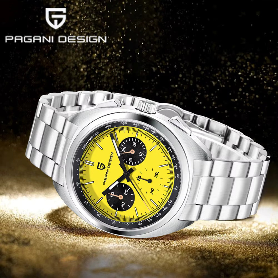 Pagani Design Chronograph, Quarz, Edelstahl, Gelb, Herren - Bild 4