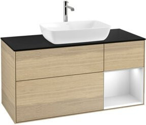 V&B Waschtischunterschrank Finion in Weiß Lack und Eiche, Breite: 120 cm, Tiefe: 50,1 cm, Höhe: 50,1 cm - Bild 1