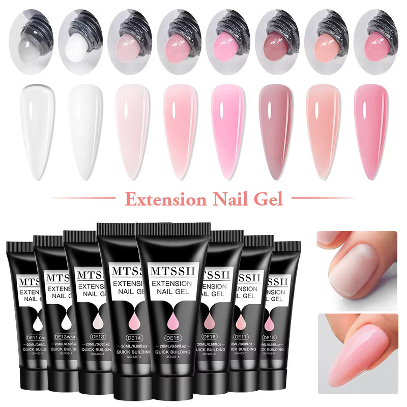 Mtssii Polygel Kit Nagelgel, 8-teiliges Set, Klar, Weiß, Glänzend - Bild 2