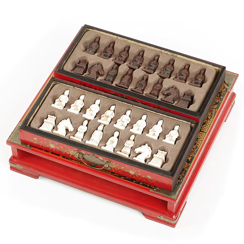 Yernea Retro 3D-Charakter-Schachfiguren, Schachset, Holz, Bunt / Mehrfarbig - Bild 2