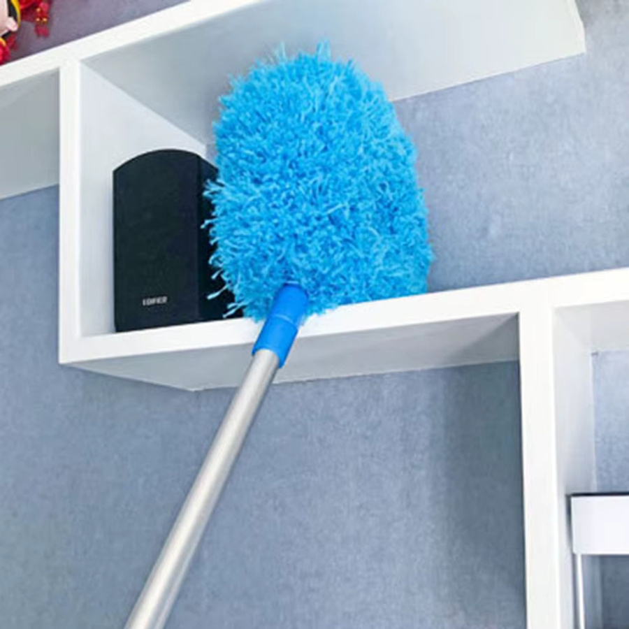 Willstar Deckenventilator-Reiniger mit Teleskopstange und 2 abnehmbaren Mikrofasertuch-Staubköpfen in Blau - Bild 3