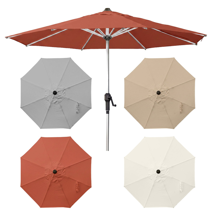 Anndora Sonnenschirm rund mit Kurbel aus Aluminium und Polyester, Multicolour, Durchmesser: 250 cm - Bild 1