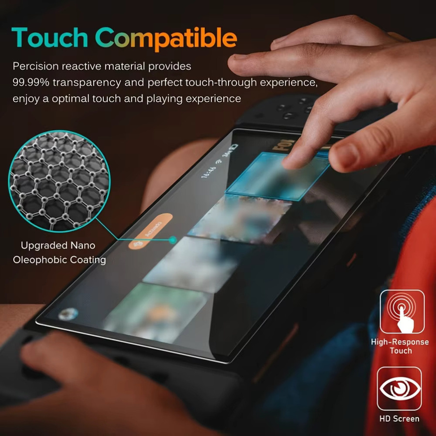 3er-Set HD Displayschutzfolien aus gehärtetem Glas für Nintendo Switch 2, transparent und kratzfest - Bild 6
