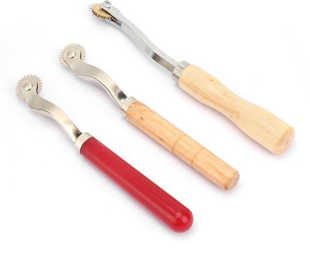 Shoemst 3er Set Nährad Roulette zum Markieren und Schneiden für Leder, Papier und Stoff in Beige und Multicolour - Bild 1