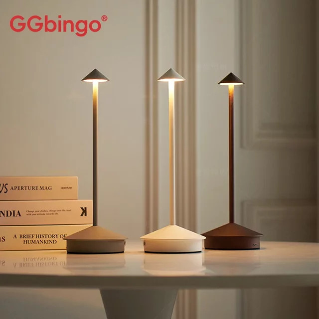 GGbingo Akku Tischlampe mit Touch-Funktion, LED Eselstischlampe in Mehrfarbig, Warmweiß, Modernes Zylinder-Design mit Type-C Anschluss - Bild 1