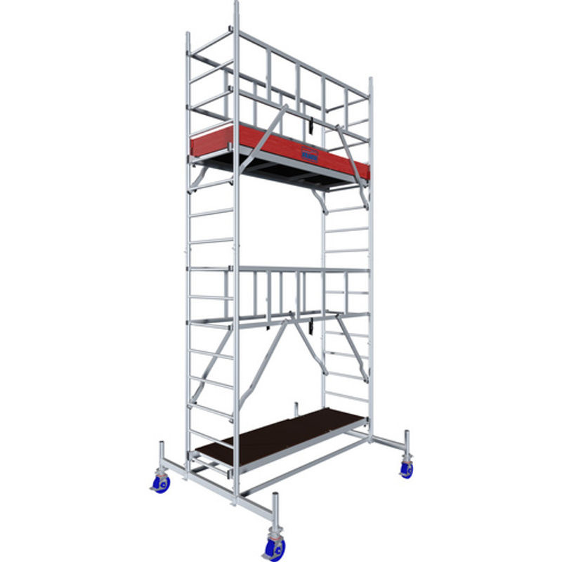 Krause ProTec Aluminium Fahrgerüst in Silber mit einer Arbeitshöhe von 5,30 m, B: 70 cm, T: 200 cm, H: 530 cm - Bild 2