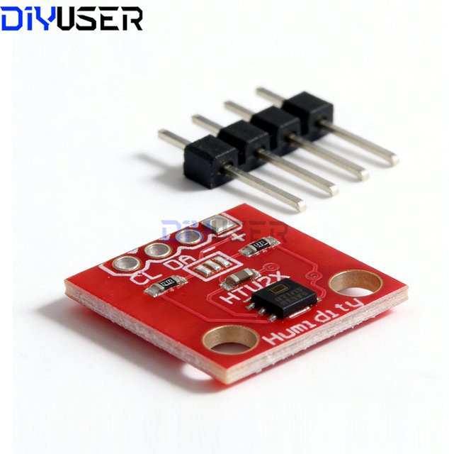 DIYUSER HTU21D Digitaler Temperatur- und Feuchtigkeitssensor in Rot, Hochpräzise I2C Schnittstelle als Ersatz für SHT21 SHT20 SI7021 für ESP32 und Raspberry Pi - Bild 1