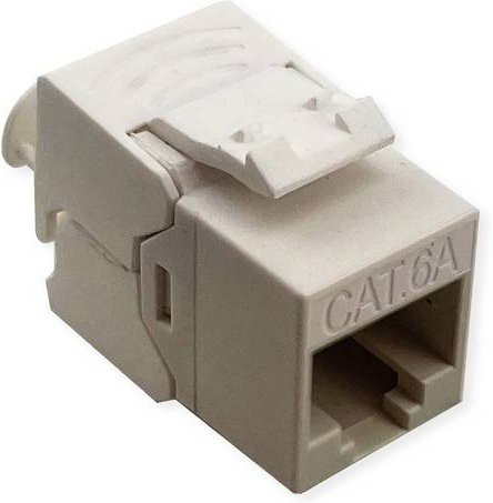 Roline Cat.6A Keystone Ethernet LAN Anschlussdose ungeschirmt SLIM extra kurz weiß - Bild 1
