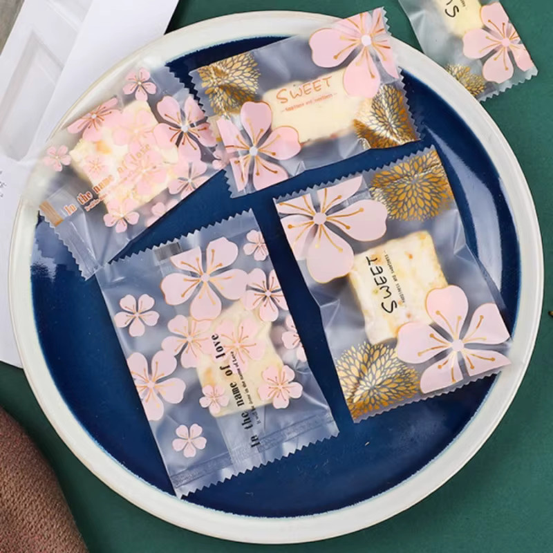 100 Stück Sakura Keks-Verpackungsbeutel für Süßigkeiten, Schokolade und Gebäck - Bild 3