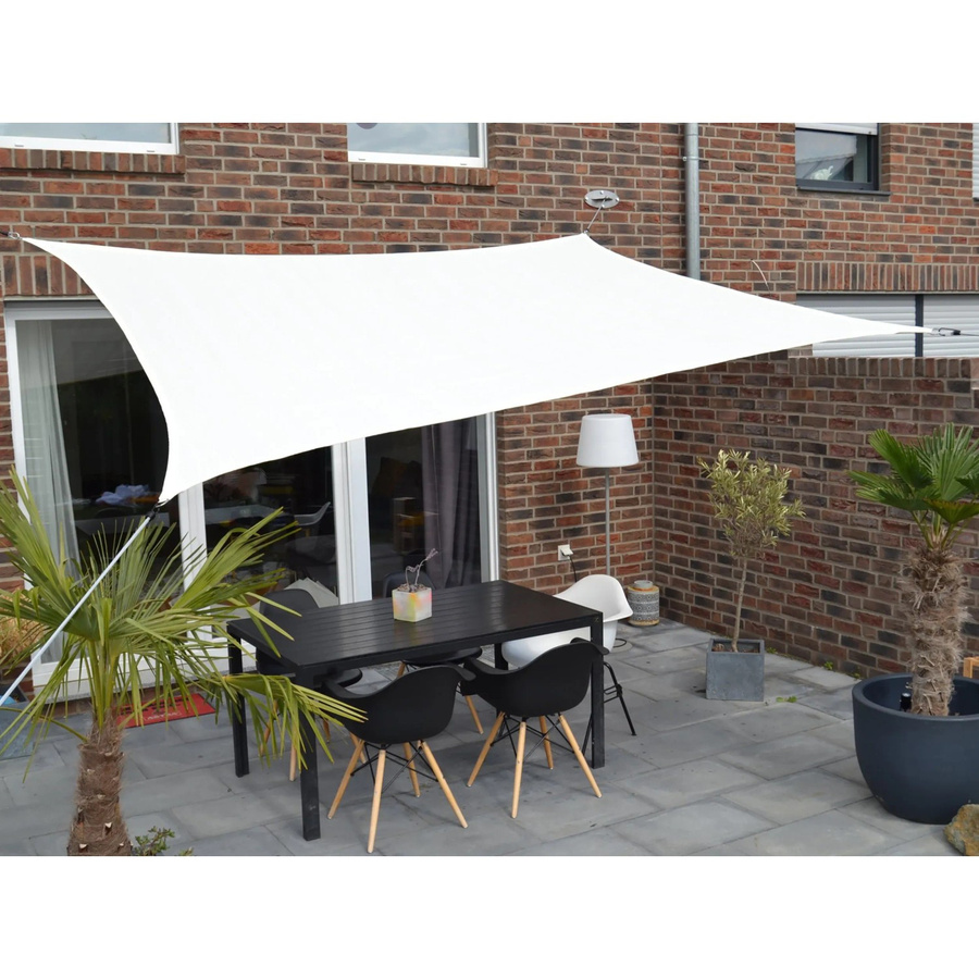 Floracord Vierecksonnensegel aus HDPE in Weiß, Breite: 250 cm, Länge: 300 cm - Bild 2