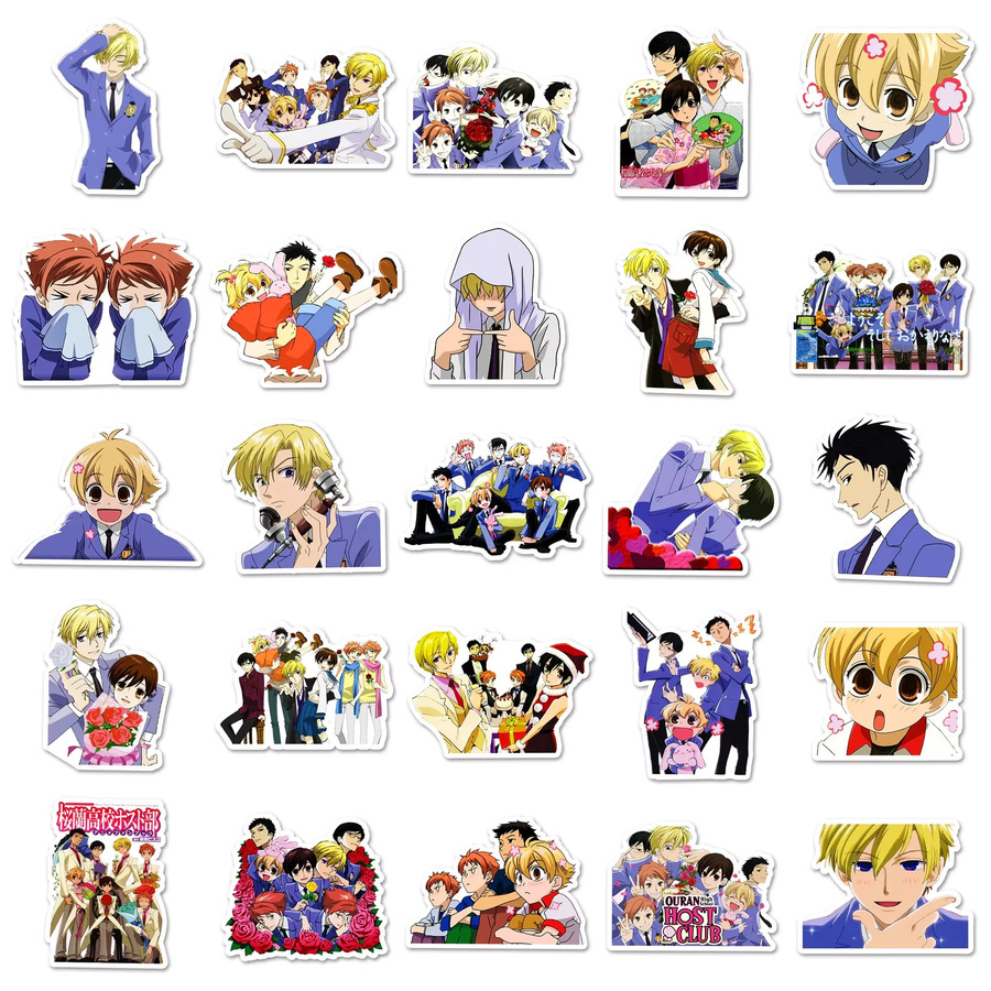 50 Stück Ouran High School Host Club Anime Aufkleber, wasserfeste Manga Sticker in Multicolour für Notebook und Dekoration - Bild 3