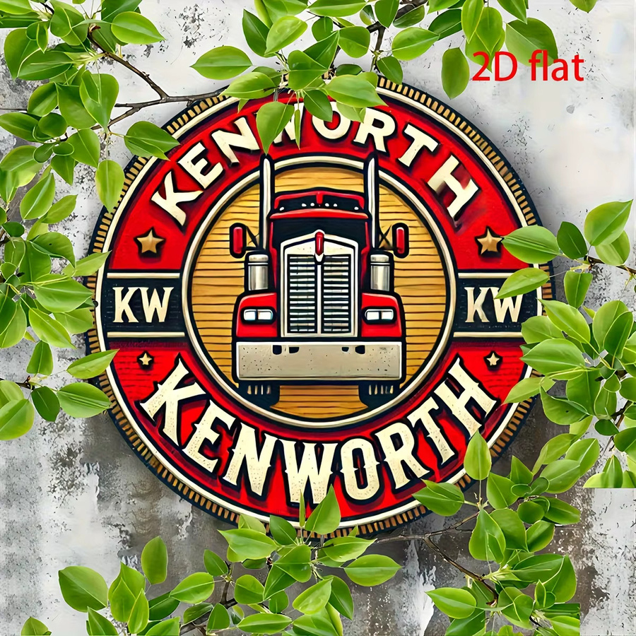 Potdemiel Kenworth Truck Logo Aluminium Metallschild im Vintage-Stil, Wandkunst für Zuhause und Büro, B/H: 20,32 x 20,32 cm, Mehrfarbig - Bild 3
