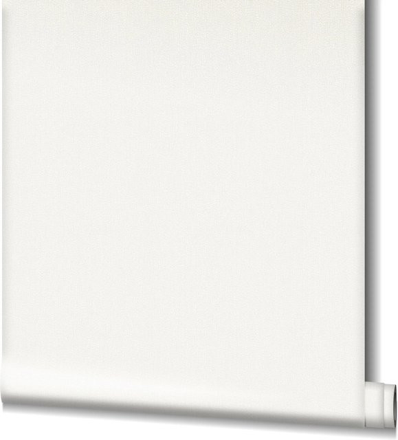 Marburg Vliestapete GZSZ Textiloptik Uni in Weiß, Rolle mit 10,05 m x 0,53 m - Bild 1